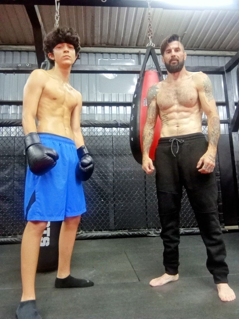 Youth boxing training session with Coach Paul Mead in Luling, Texas